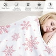 thumbnail image 3 of Pink Snowflakes Cute Flannel Fleece Throw Blanket Merry Christmas Winter 50x60 Inches Soft Blanket for Couch,Cozy,Warm,Lightweight, 3 of 6