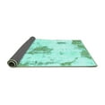 thumbnail image 2 of Ahgly Company Indoor Round Abstract Turquoise Blue Modern Area Rugs, 3' Round, 2 of 4