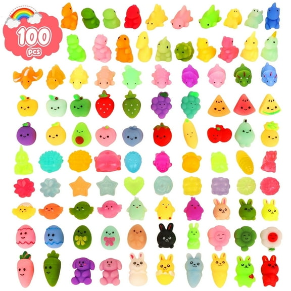 KiddiTouch 100Pcs Mochi Squishy Toys for Kids Party Favors, Kawaii Mini Squishies for  Classroom Prizes, Stress Relief Toys for Boys Girls Birthday Gift