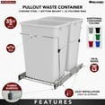 thumbnail image 3 of Rev-A-Shelf RV-18KD-13C-S Double 35 Quart Pullout Kitchen Waste Containers, 3 of 13