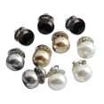 thumbnail image 2 of Botones de perlas de imitación, cuentas redondas de decoración de metal sin costura para abrigos antiexposición, ropa de suéter, 10 piezas Inevent HA7571-12B, 2 of 2