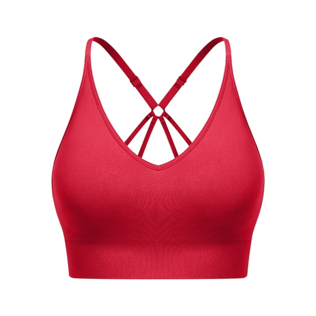 Timegard Sports Bras for Women Adjustable Spaghetti Strap High Support Stretch Workout Running No Underwire Bras
