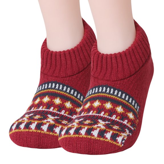 Fuzzy Warm Slipper Socks for Men Women,Winter Cozy Fleece Soft Lined Non-slip Knitted socks