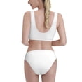 thumbnail image 3 of Daiia White printed 2 piece Swimsuit Bikinis for Women High Waisted Racerback Bathing Suits Summer Tummy Control Scoop Neck Swimwear-Large, 3 of 8