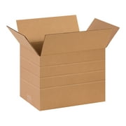 The Packaging Wholesalers Multi-Depth Corrugated Boxes 14" x 10" x 10" Kraft 25/Bundle BS141010MD