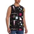 thumbnail image 2 of Balery Colorful Geometry Men's Sleeveless Muscle Shirts Workout Tank Top, Moisture Wicking, Odor Protection-Small, 2 of 8