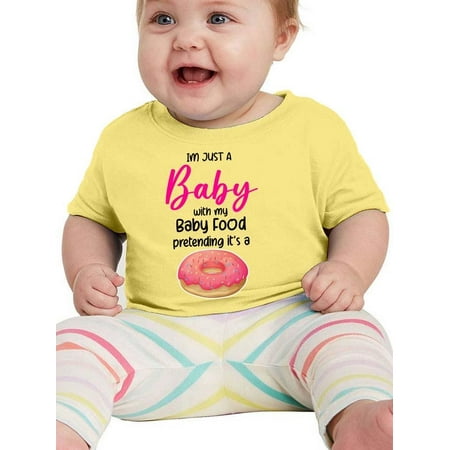 

Just A Baby With Baby Food T-Shirt Infant -Smartprints Designs 18 Months