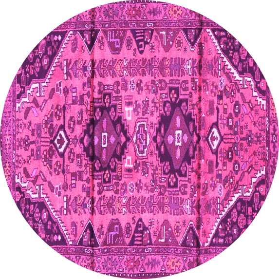 Ahgly Company Indoor Round Persian Pink Traditional Area Rugs, 6' Round