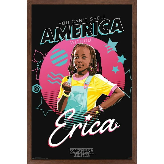 Netflix Stranger Things: Season 3 - Erica Wall Poster, 14.725" x 22.375", Framed