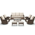 thumbnail image 2 of Unnifurnzi Outdoor Furniture-8 Pieces All Weather Wicker Patio Furniture Outdoor Swivel Chairs with Outdoor Sofa Outdoor Patio Furniture Set for Porch Balcony Deck-Brown/Beige, 2 of 7