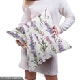 thumbnail image 5 of Ambesonne Floral Fabric by the Yard Upholstery, Minimalist Spring Romance, 2 Yards, Violet Pink and Green, 5 of 5