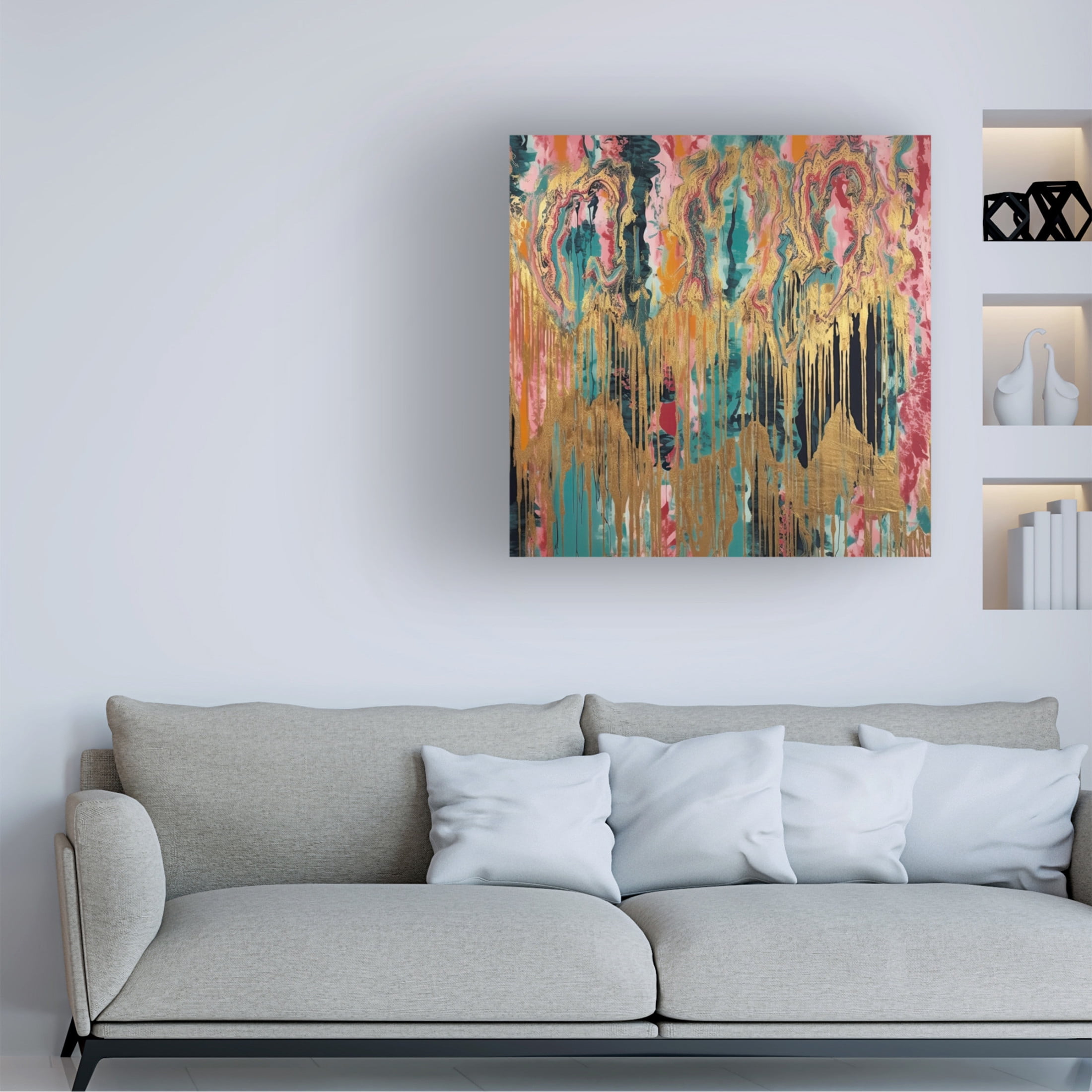 Canvas Wall Art - Sasha 'Enticements II' Wall Art for Living Room, Bedroom, or Office Décor by Trademark Fine Art - 18 x 18 Inches