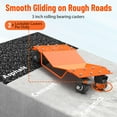thumbnail image 6 of Kojooin Heavy Duty Car Wheel Dolly Set, 4000LBS Car Moving Dolly, Wheel Dollies Car Tire Stake Set of 2 Piece, Car Tire Dolly Cart Moving Cars, Trucks, Motorcycles, Boats, Orange, 6 of 7