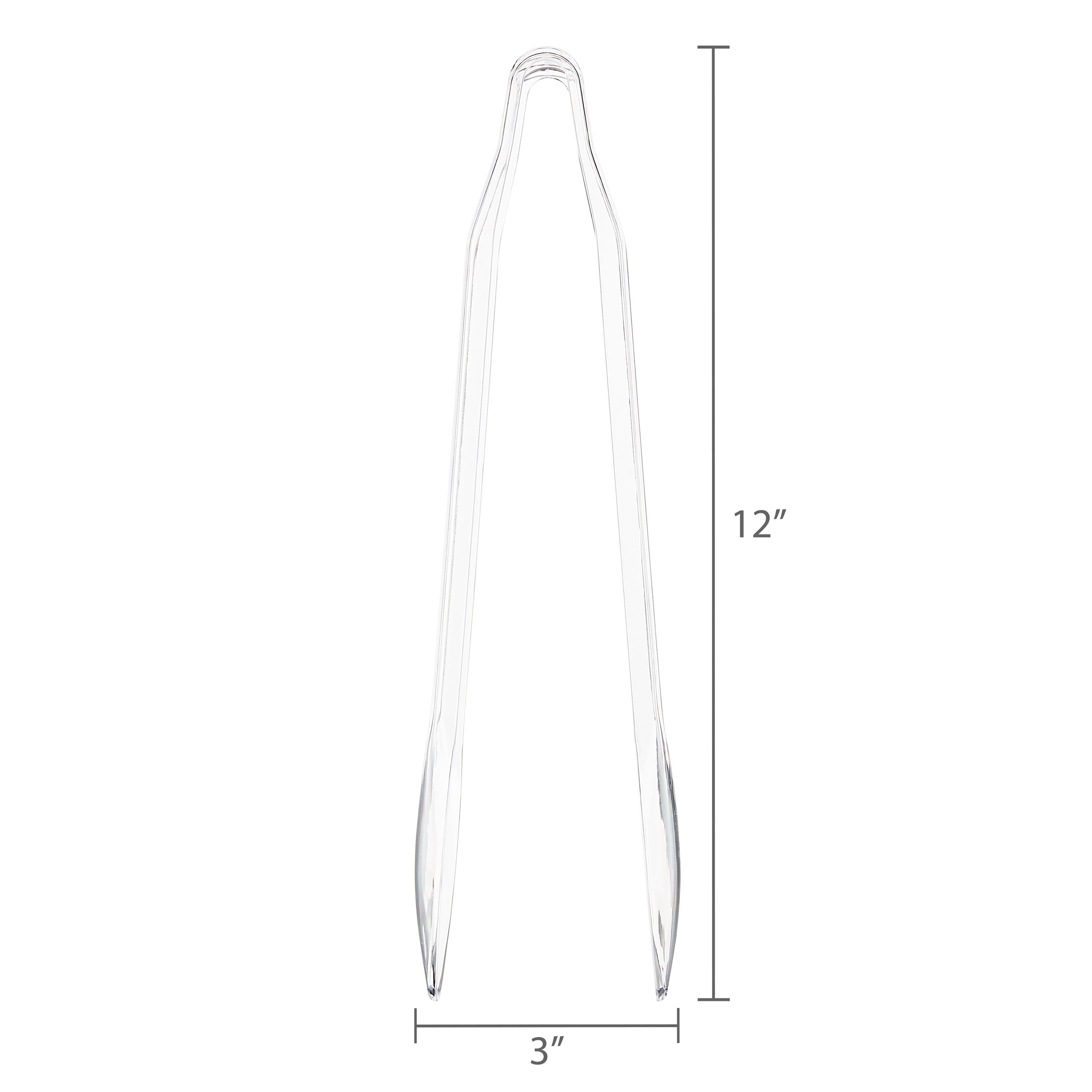 1 Count, 12 IN Clear Plastic Serving Tongs, Food Tongs, by Way To Celebrate