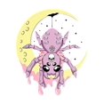 thumbnail image 2 of Women's Fashion Casual Round Neck Short Sleeve T-Shirt, Geometric Moon Spider Skull Print, Polyester, Stretch Knit Fabric, Comfortable Summer Top, All Seasons Style, 2 of 6