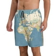 thumbnail image 2 of Disketp Men'S Swim Trunks Hawaiian Breathable Surf Beach Swimsuits Mesh Lining Beach Shorts With Pockets-World Map, 2 of 9
