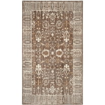 SAFAVIEH Valencia Euanthe Oriental Polyester Area Rug, Brown/Beige, 3' x 5'