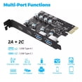 thumbnail image 4 of USB3.0 PCIE Card 2*USB-A 2*USB-C PCI Express Extension Card USB3.2 GEN1 5Gbps TAPDRA Spare Part, 4 of 4