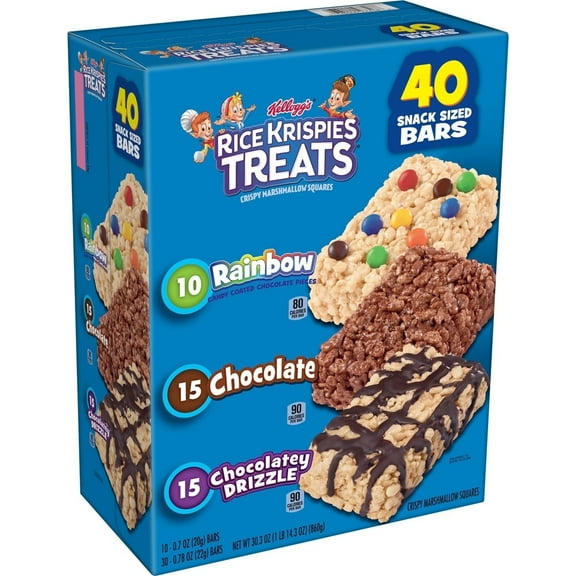 Kelloggs Rice Krispies Treats Snack Size Variety Pack (40 Count)