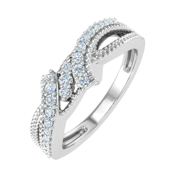 1/5 Carat Diamond Wedding Band Ring in 14K White Gold (in Ring Size 7) (I1-I2 Clarity)