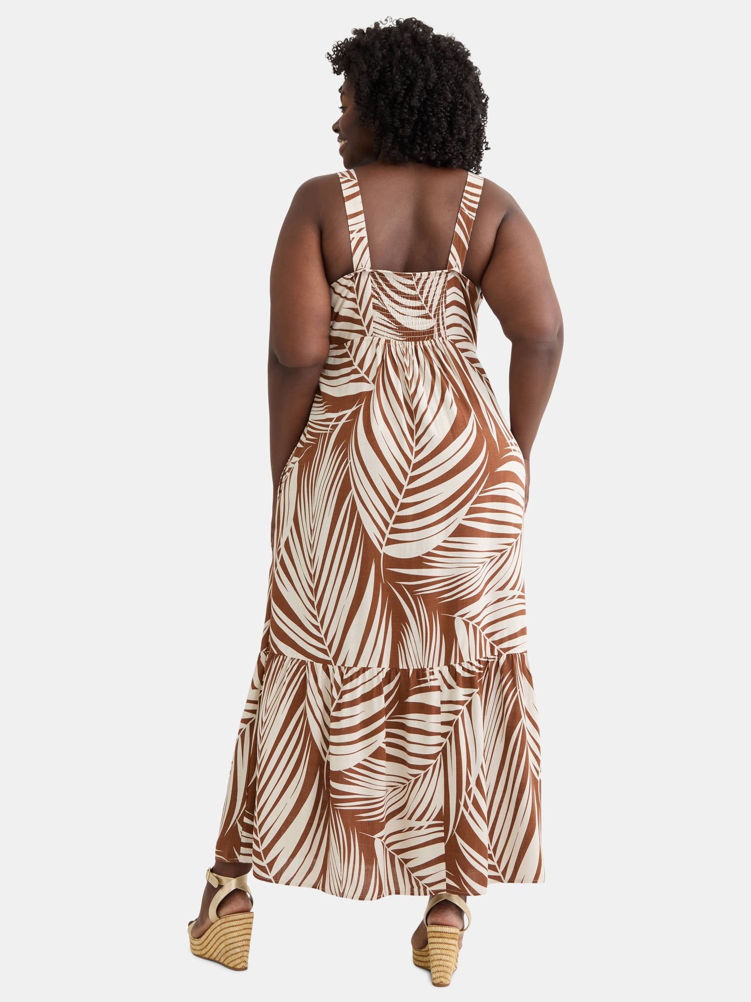 Terra & Sky Black Label Women's Plus Empire Waist Maxi Dress, Sizes 0X-4X