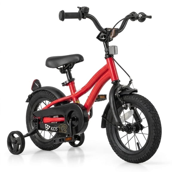 Redsmile 12 Inch Kids Bike with Removable Training Wheels and Adjustable Seat for Toddler Boys and Girls Beginners, Red