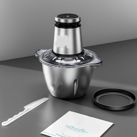 Food Processor Small, 10 Cup Food Chopper with Container, 2.3L 600W Electric Meat Grinder for Home Use, Stainless Steel Mini Food Processor for Kitchen, Vegetable, Onion, Garlic, Salad