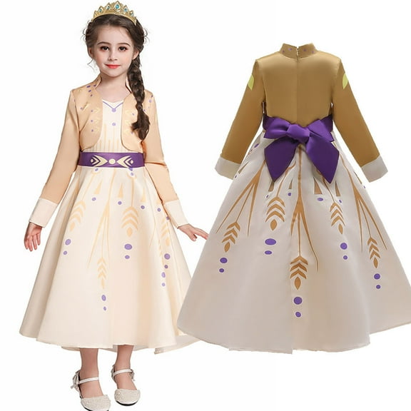 Girls Snow Queen Princess Costume Kid Ice Role Cosplay Birthday Party Outfit