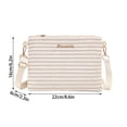 thumbnail image 3 of Corduroy Crossbody Bag for Women, Striped Velvet Shoulder Purse with Adjustable Strap, Lightweight Casual Shoulder Bag for Daily Use, Work, Travel, 3 of 7