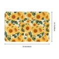 thumbnail image 3 of Xecao Green Leaf Sunflower print Flannel Mat: Non-slip, 16x24in. Ideal for kitchen, bedroom, bath & living room., 3 of 9