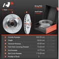 thumbnail image 2 of A-Premium 12.02 inch (305.2mm) Front Drilled and Slotted Disc Brake Rotors + Ceramic Pads Kit Compatible with Select Ford, Mercury Models - Explorer 2006-2010, Explorer Sport Trac, Mountaineer, 2 of 9