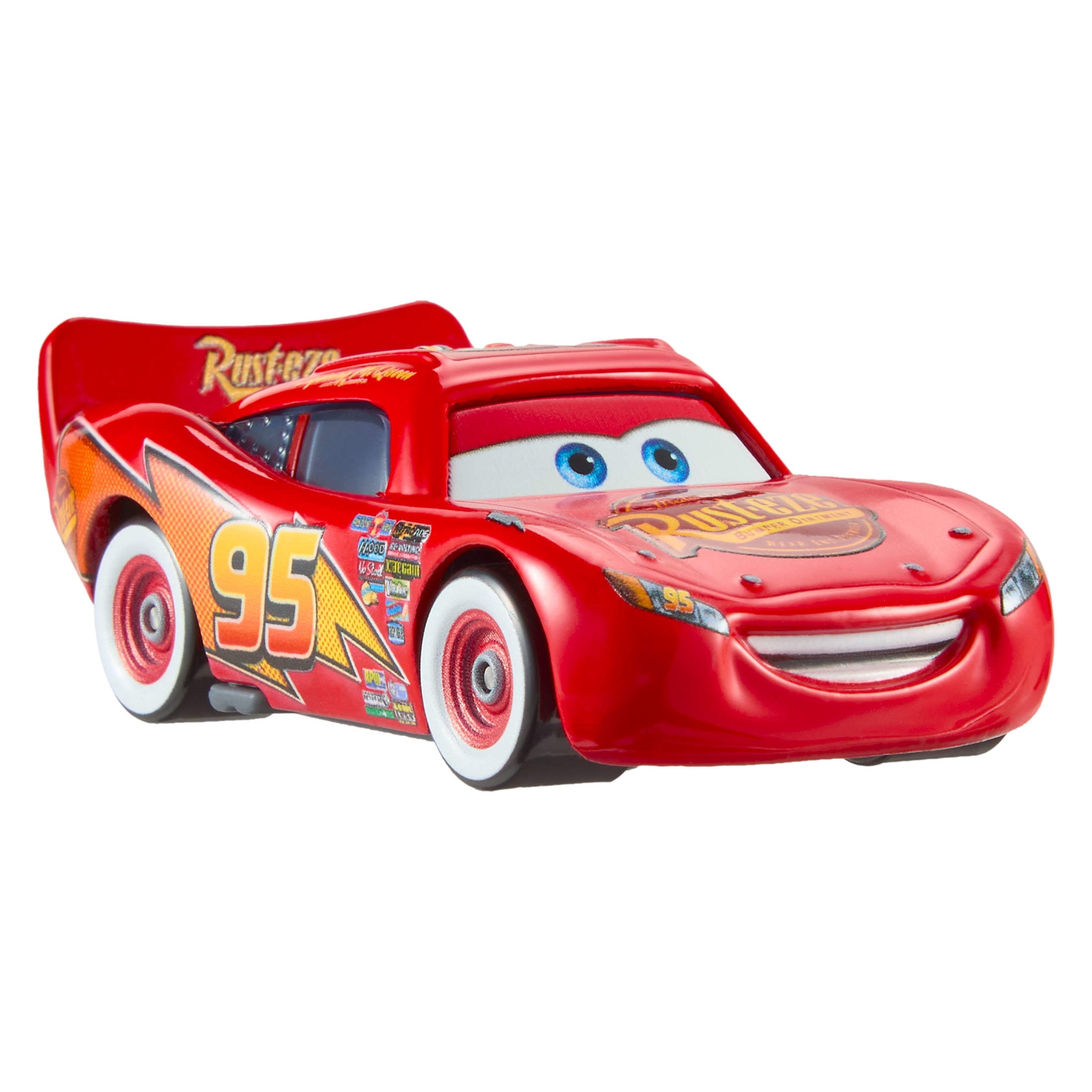 Disney and Pixar’s Cars Whitewalls Lightning McQueen Toy Car, 1:55 Scale Die-Cast Vehicle