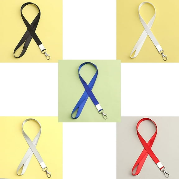 5Pcs Long Neck Lanyard Leather Keychains with Metal Clasp, Sturdy Durable Women Men Id Badge Lanyard, Neck Lanyard Strap Ideal for Car Keys, Card Holder, Whistle, Keychain, Wallet