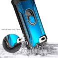 thumbnail image 4 of Nagebee Case for iPhone SE 3 5G 2022, iPhone SE 2 2020, iPhone 8 7 6S 6, Aluminum Metal Built-in Ring Stand, Full-Body Protective Shockproof Military Bumper Phone Cover (Blue), 4 of 5
