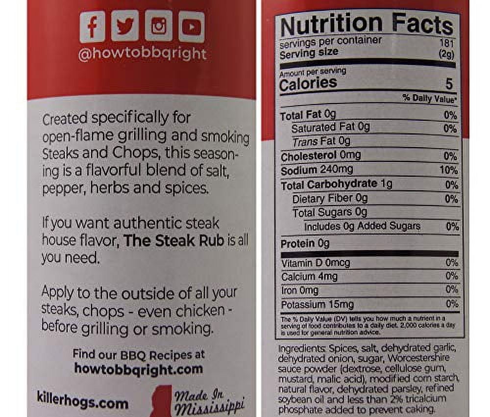 (2 pack) Killer Hogs Steak Rub, 11 oz