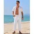 thumbnail image 4 of COOFANDY White Linen Pants for Men Summer Lightweight Casual Trousers Yoga Beach Pants, 4 of 10