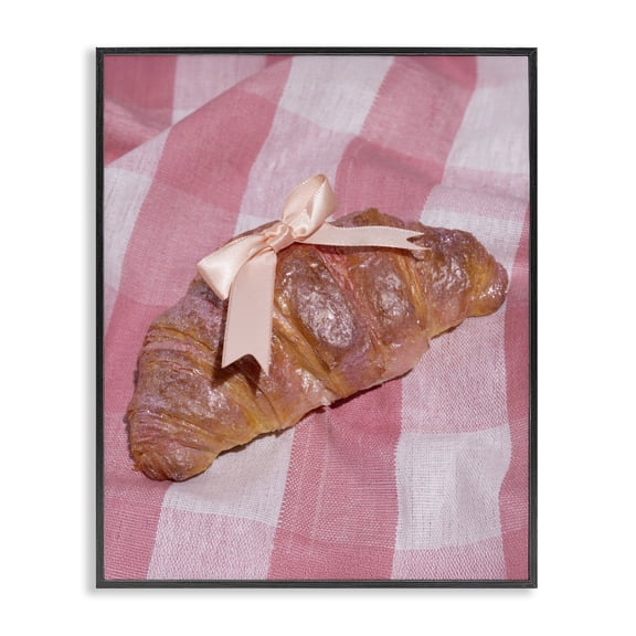Stupell Industries Glam Glam Ribbon Croissant Black Framed Giclee Art, 11 x 14, by LISH Creative