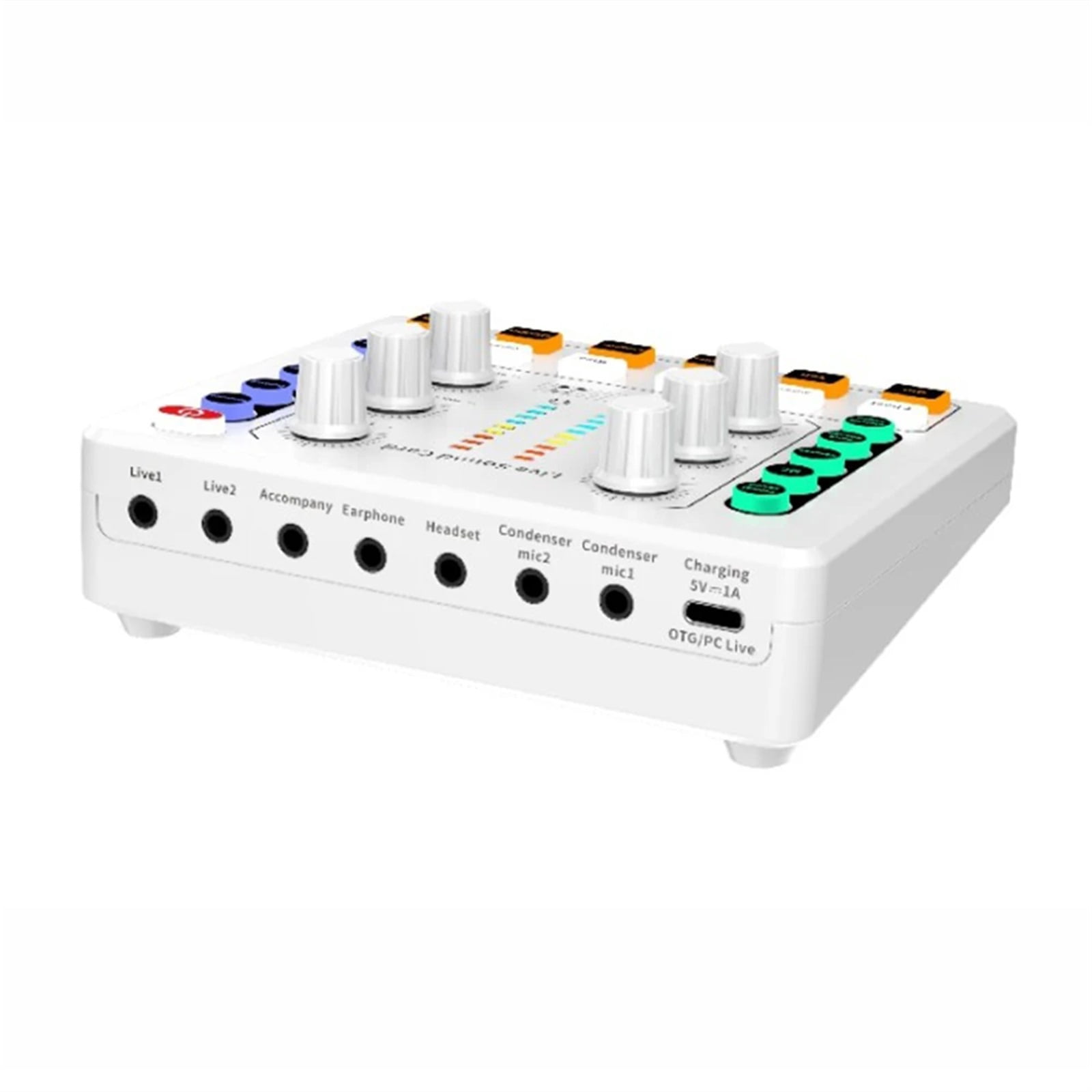 Wireless 2 Channels 12 Effects Home KTV For Streaming Noise Reduction Gaming Audio Mixer Voice Change Live Sound Card Computer ,Easy to Operate