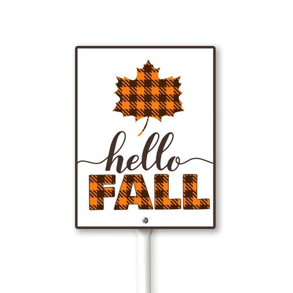 Aluminum Yard Stake Outdoor Fall Decor Rustic Garden Stake Autumn Yard Sign Hello Fall Lawn Ornaments for Porch Garden Home Patio Harvest Thanksgiving Halloween Decorations