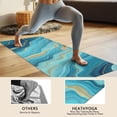 thumbnail image 4 of Blue Marble Gold Wave Pattern Hot Yoga Mat Towel Non Slip for Hot Yoga - Quick-Drying Yoga Mat Cover with 4 Corner Pockets with Travel Bag - Hot Yoga Towel Non Slip 70"x26", 4 of 6