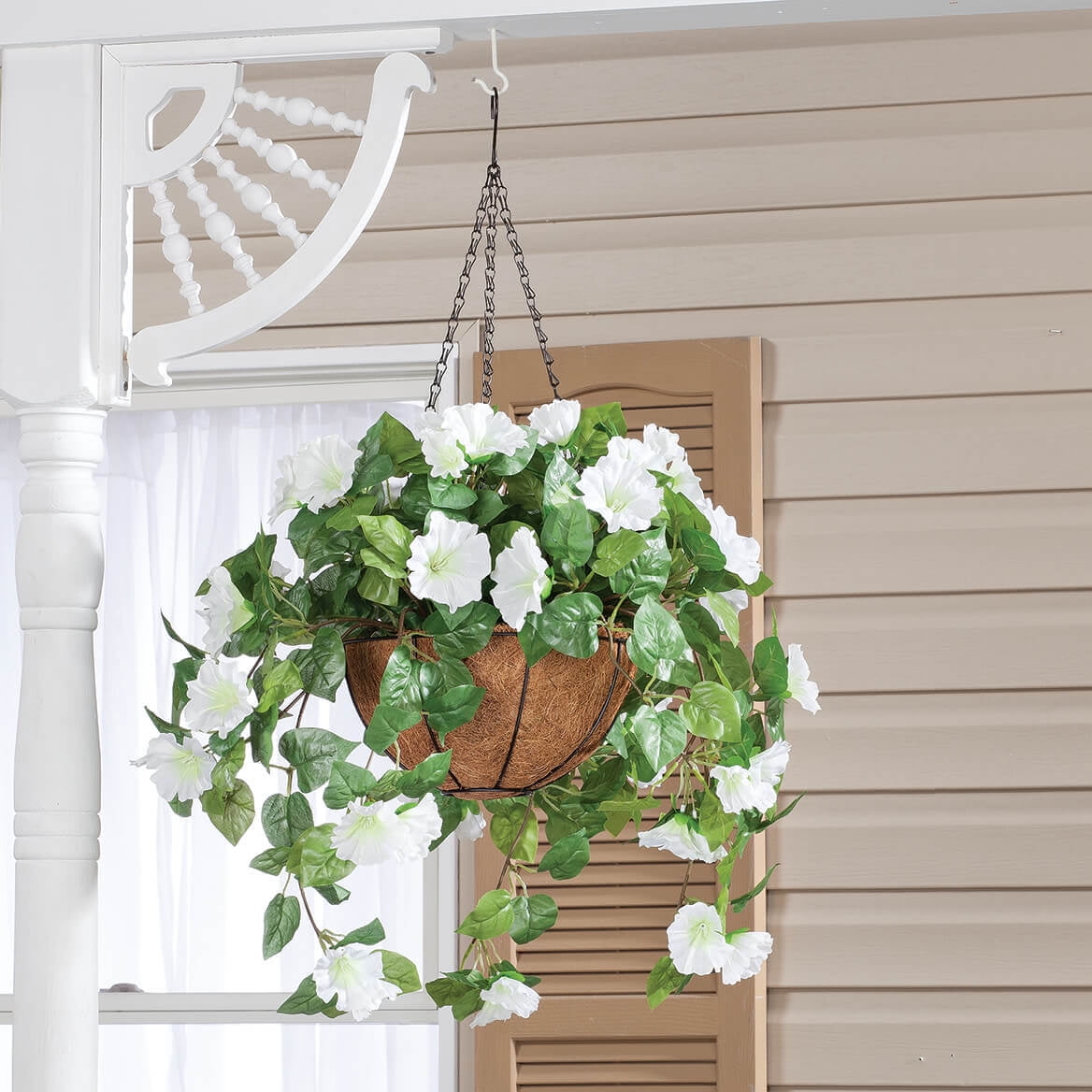 OakRidge Artificial Petunia Hanging Stem – White, 25” Long – Faux Floral  Home Décor for Indoor/Outdoor Use 