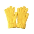 thumbnail image 3 of Dyfzdhu Women Fall Winter Casual Solid Color Knit Warm Gloves Yellow, 3 of 3