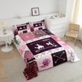 thumbnail image 3 of Cowgirl Western Bedding Pink Room Decor, Cowboy Hat Boots Bedding Comforters & Sets Wild West Horseshoe Comforter, Cactus Boho Paisley Print Duvet Set Geometric Plaid Arrow Down Comforter Twin, 3 of 5