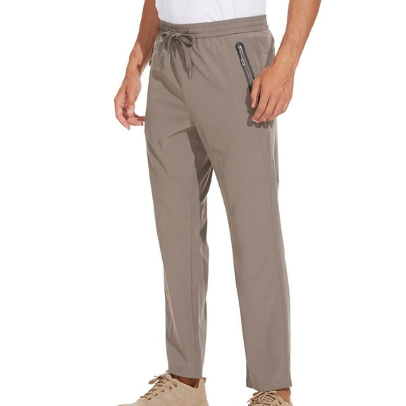 hotojiny Sweatpants for Men with Zipper Pockets Tapered Athletic Slim Fit Pants Straight Leg Hiking Trousers for Running Exercise Workout