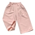 thumbnail image 4 of StSilkitty Girls Ruffle Pants High Waist Elastic Casual Wide Leg Pants with Pockets Solid Color Lightweight Soft Trousers, 4 of 6