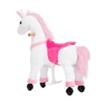 thumbnail image 5 of Ponyeehaw Ride on Unicorn Toys,Mechanical Ride on Toys for Ages 4-9 Girls, Premium Plush Walking Horse with Wheels(Pink), 5 of 9