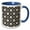 Blue/White, variant on 3drose, Aztec Block Pattern in Black and Cream Color., 11oz Two-tone Green Mug