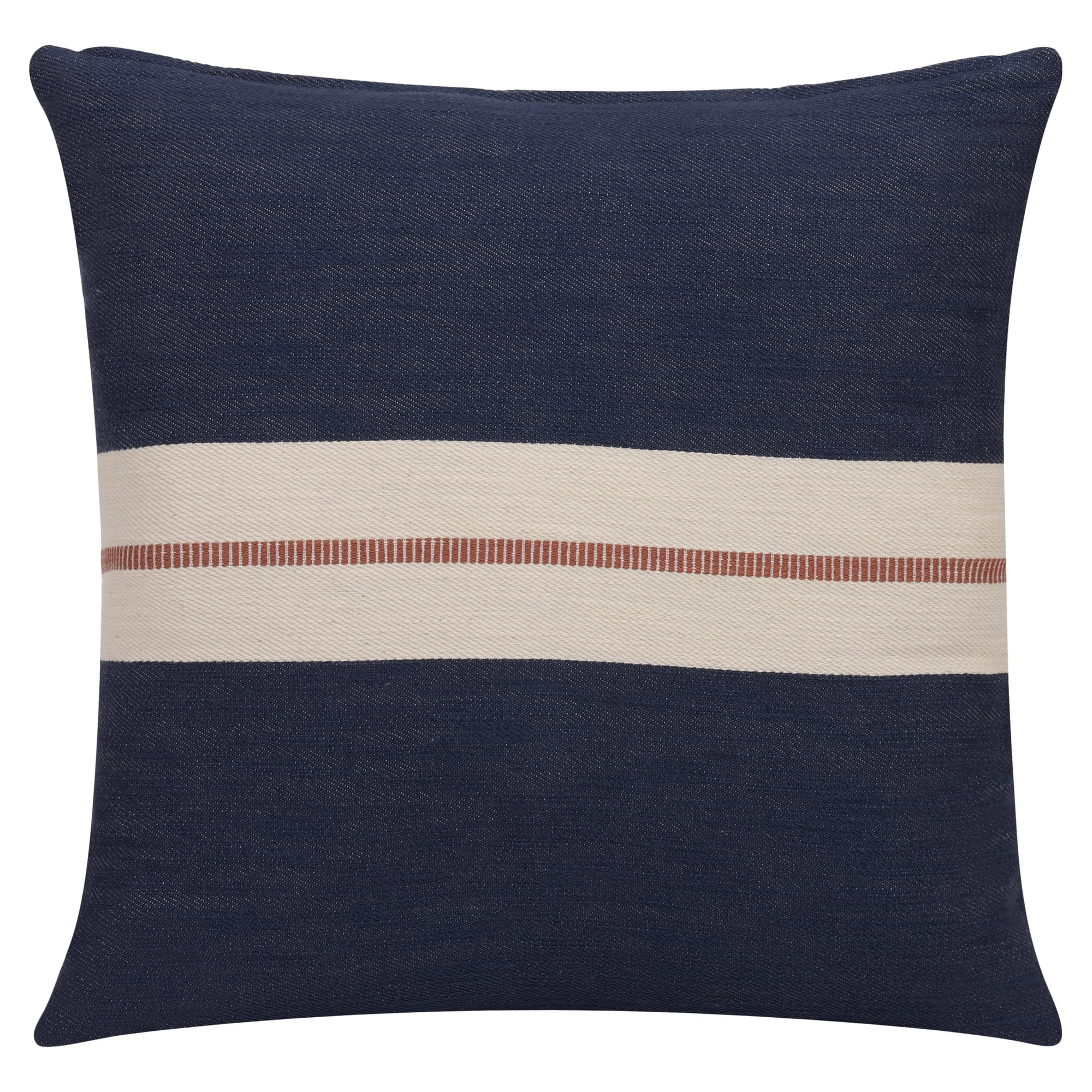 Ox Bay Xander 24" x 24" Dark Blue Striped Cotton Adult Decorative Throw Pillow Cover