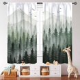 thumbnail image 5 of Green Forest Curtains for Bedoom,Misty Mountain Nature Window Treatment Tree Woodland Rod Pocket Cafe Curtains for Bathroom Dining Laundry Room Window Drapes,42X54 Inch, 5 of 6