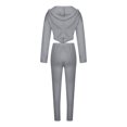 thumbnail image 6 of Lindreshi 2 Piece Sweat Suits for Women Fashion Women V-Neck Casual Solid Color Long Sleeve Sweatshirt+ Pant Set, 6 of 7